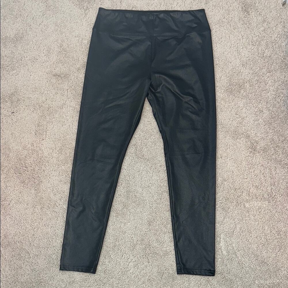 Wild Fable Black Faux Leather Pull On High Rise Leggings Tights Women’s Large